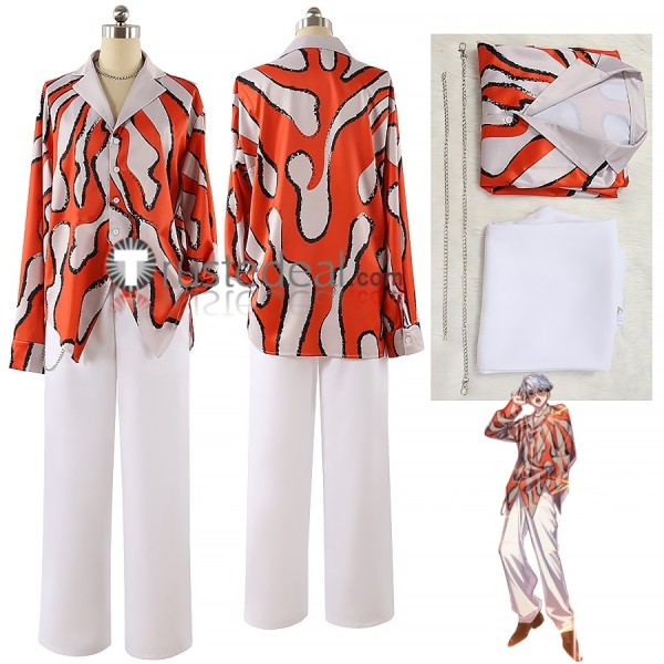 Project Charisma House Rap Battle Rikai Kusanagi Orange Shirt Cosplay Costume