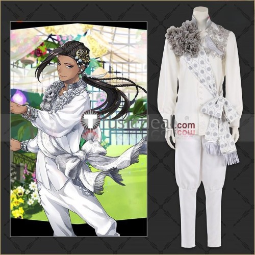 Disney Twisted-Wonderland Scarabia Jamil Viper Gala Couture White Cosplay Costume