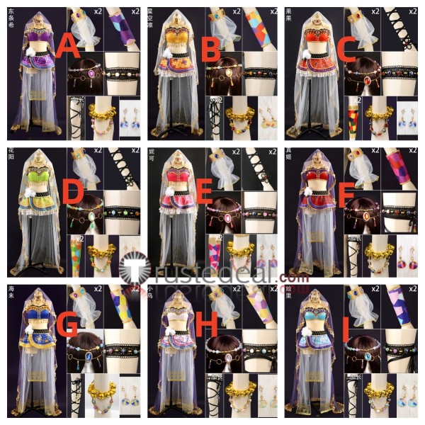 Love Live Umi Nico Nozomi Kotori Honoka Hanayo Eli Rin Koizumi Arabian Nights Cosplay Costume