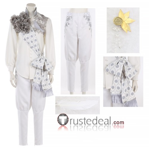 Disney Twisted-Wonderland Scarabia Jamil Viper Gala Couture White Cosplay Costume