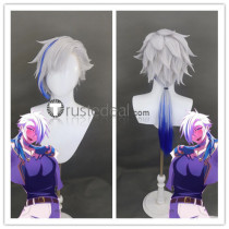 Commission Underground Idol Mika Luca Red Silver Styled Cosplay Wig