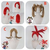 Pokemon Lyra Kotone Shauna Flannery Red Brown Styled Cosplay Wig