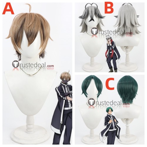 Tougen Anki  Legend of the Cursed Blood Jin Kougasaki Rokuro Kiriyama Jyuji Yusurube Brown Grey Green Cosplay Wig
