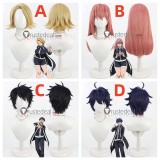 Tougen Anki Legend of the Cursed Blood Kuina Sazanami Homare Byobugaura Ikari Yaoroshi Shiki Ichinose Pink Black Blue Cosplay Wig