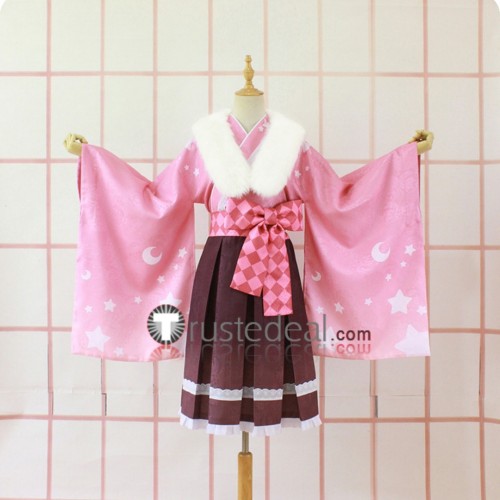 Vtuber Virtual YouTuber Hololive Himemori Luna Kimono Pink Cosplay Costume Custom Size