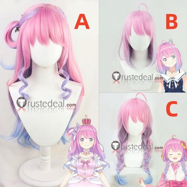 Vtuber Virtual YouTuber Hololive Himemori Luna Pink Cosplay Wig