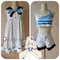 Virtual Youtubers VTuber Hololive Sameko Saba White Sailor Cosplay Costume