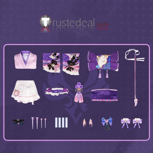 Genshin Impact Yumemizuki Mizuki Kimono Maid Purple Cosplay Costume