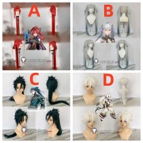 Wuthering Waves Yinlin Jinhsi Jiyan Lingyang Red Grey Blue White Styled Cosplay Wig