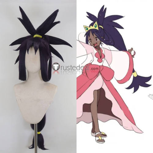 Pokemon Black White Iris Purple Styled Cosplay Wig
