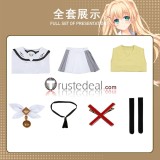 Summer Pockets Tsumugi Wenders Shiroha Naruse White School Uniform Cosplay Costume