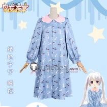 Sabbat of the Witch Ayachi Nene Pajama Blue Cosplay Costume