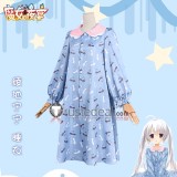 Sabbat of the Witch Ayachi Nene Pajama Blue Cosplay Costume