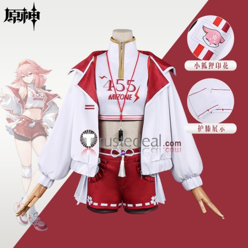 Genshin Impact Mizone Collaboration Yae Miko Sports Cosplay Costume