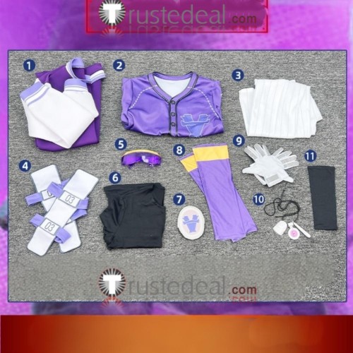 Identity V BLK GANJI Batter Ganji Gupta Purple Cosplay Costume 2