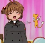 Cardcaptor Sakura Sakura Kinomoto Syaoran Li Winter School Coat Grey Cosplay Costumes
