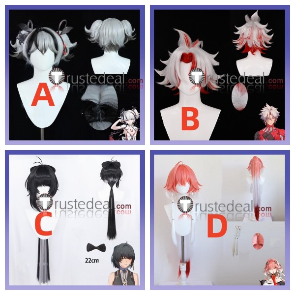 Wuthering Waves Camellya Scar Protagonist Female Rover Changli‌ Grey Black Pink Cosplay Wig