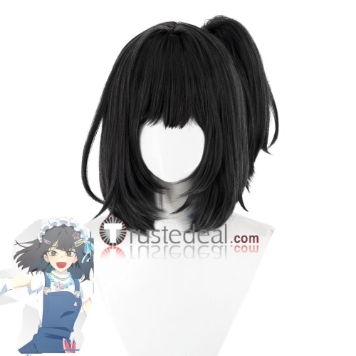 Link Click MOD PV MV Welcome Qiao Ling Black Ponytail Cosplay Wig