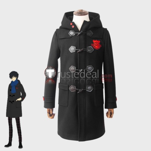 Persona 5 Ren Amamiya Black Pea Coat Overcoat Cosplay Costume