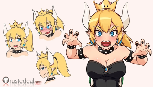 Super Mario Bros Bowsette Koppa Hime Princess Bowser Blonde Styled Ponytail Cosplay Wig