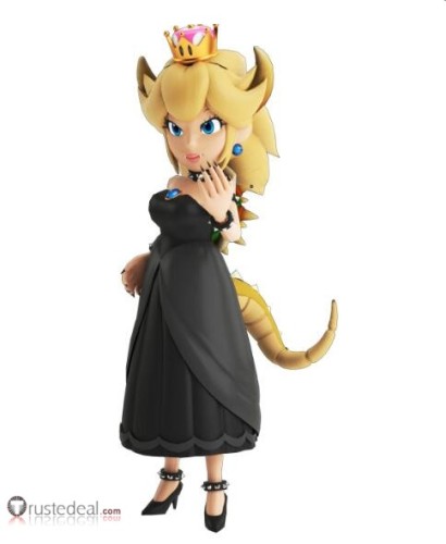 Super Mario Bros Bowsette Koppa Hime Princess Bowser Blonde Styled Ponytail Cosplay Wig