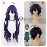 Mahou Shoujo ni Akogarete Hiiragi Utena Magia Baiser Empowered Long Short Purple Styled Cosplay Wig