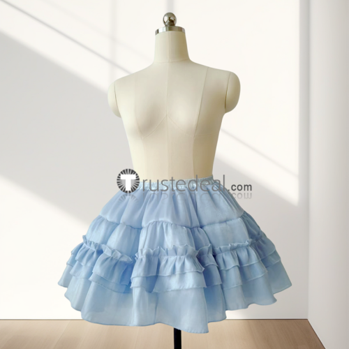 Anime Game White Black Pink Blue Cosplay Petticoat Plus Size