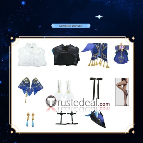 Genshin Impact Fontaine Clorinde Purple Blue Cosplay Costume