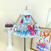 Aikatsu Universe Aikatsu Akari Ozora The Little Idol Wedding Blue Cosplay Costume