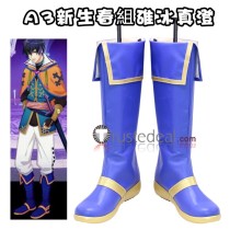 Act! Addict! Actors! A3! The 5th Public Performance Knights of RoundIV Usui Masum Blue Cosplay Shoes Boots