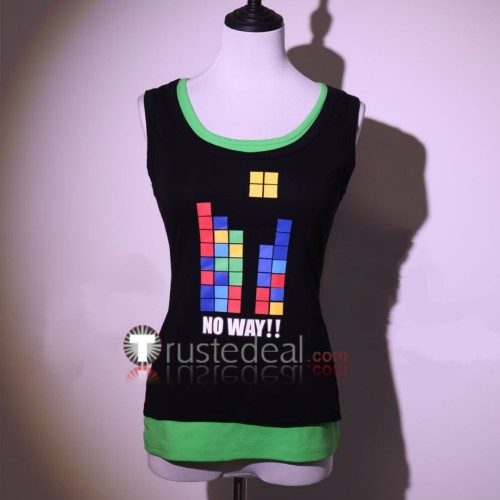 Persona 5 Dancing in Starlight Futaba Sakura Summer Shirt Black Cosplay Costume