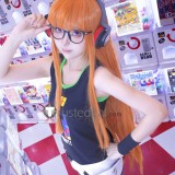 Persona 5 Dancing in Starlight Futaba Sakura Summer Shirt Black Cosplay Costume