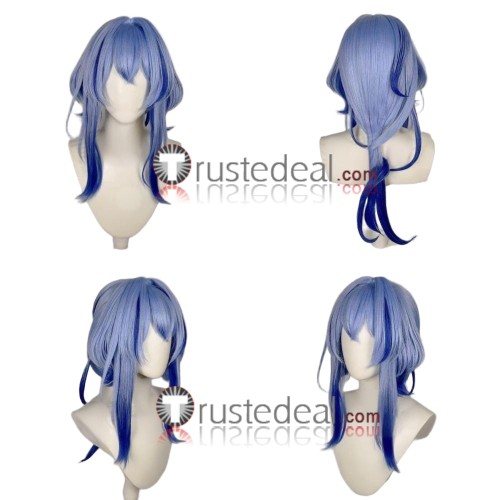 Wuthering Waves Black Shores Keeper The Shorekeeper Blue Green Styled Cosplay Wig