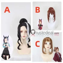 Uma Musume Pretty Derby Mejiro Ramonu Super Creek Fine Motion Brown Black Styled Cosplay Wig