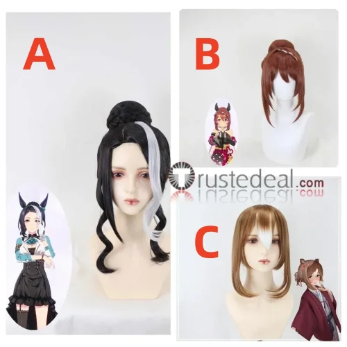 Uma Musume Pretty Derby Mejiro Ramonu Super Creek Fine Motion Brown Black Styled Cosplay Wig