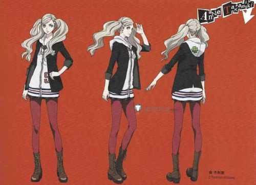 Persona5 Ann Takamaki Blonde Styled Wig Red Mask Cosplay Props Accessory