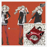 Persona5 Ann Takamaki Blonde Styled Wig Red Mask Cosplay Props Accessory