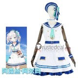 Vtuber Virtual YouTuber Ars Almal White Uniform Cosplay Costume
