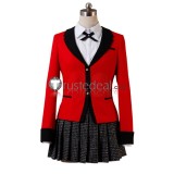 Kakegurui Gambler Runa Yomozuki Orange Coat Red Uniform Cosplay Costume
