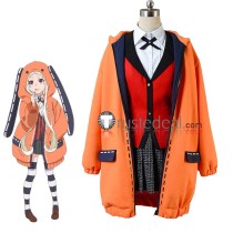 Kakegurui Gambler Runa Yomozuki Orange Coat Red Uniform Cosplay Costume