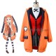 Kakegurui Gambler Runa Yomozuki Orange Coat Red Uniform Cosplay Costume