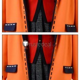 Kakegurui Gambler Runa Yomozuki Orange Coat Red Uniform Cosplay Costume