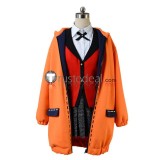 Kakegurui Gambler Runa Yomozuki Orange Coat Red Uniform Cosplay Costume