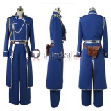 Full Metal Alchemist Edward Elric Roy Mustang Riza Hawkeye Red Blue Military Cosplay Costume