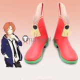 Ensemble Stars Knights Leo Tsukinaga Black White Red Cosplay Shoes Boots