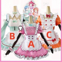 Love Live AiScReam Presents TOPPING LIVE Kurosawa Ruby Shiki Wakana Ayumu Ueharas Maid Pink Green Orange Cosplay Costumes
