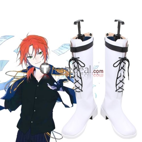 Ensemble Stars Knights Leo Tsukinaga Black White Red Cosplay Shoes Boots