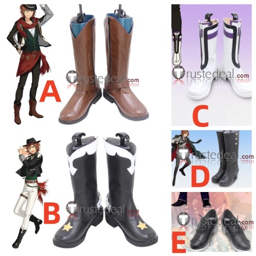 Ensemble Stars MaM Madara Mikejima Brown Black White Cosplay Shoes Boots