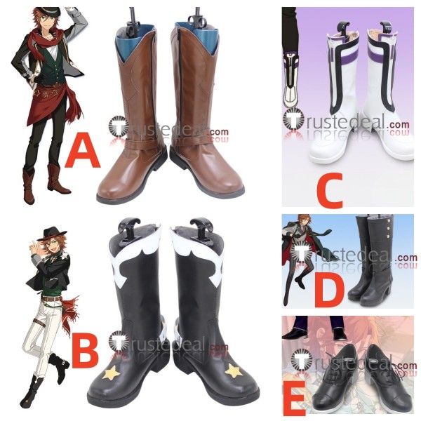 Ensemble Stars MaM Madara Mikejima Brown Black White Cosplay Shoes Boots