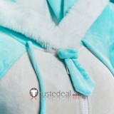 Vocaloid Miku Gijinka Cute Bunny Fluffy Hoodie Claw Blue Cosplay Costume